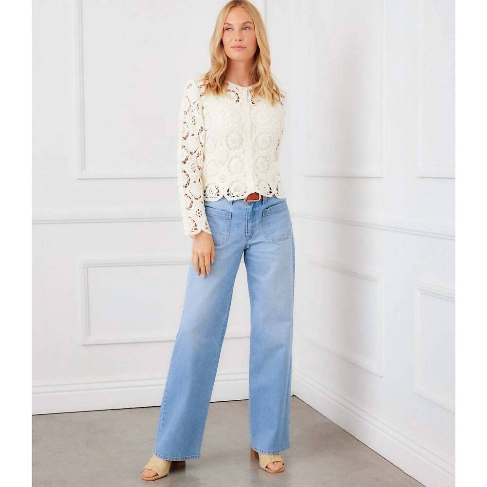 NEW KAREN KANE lauren patch pocket jeans - petite in light blue
